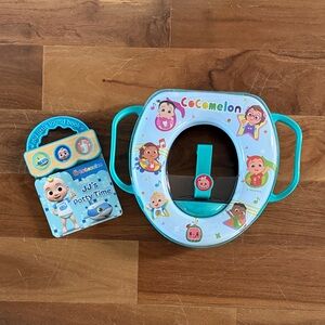 NEW CoComelon Potty Training Seat with Handles and book set - Blue